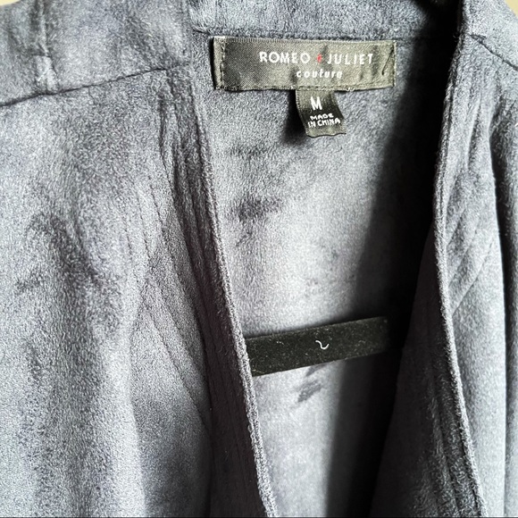 Romeo & Juliet Suede Vest Navy Blue Size Medium - Picture 6 of 7
